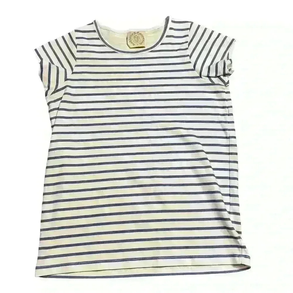 The Beaufort Bonnet Company Plain Jayne Shirt Size 14 Periwinkle Stripe NWOT